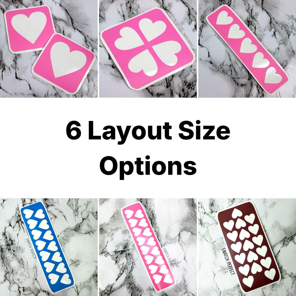 Heart Swatch Stencil (6 Layout Sizes) - Swatch Perfect