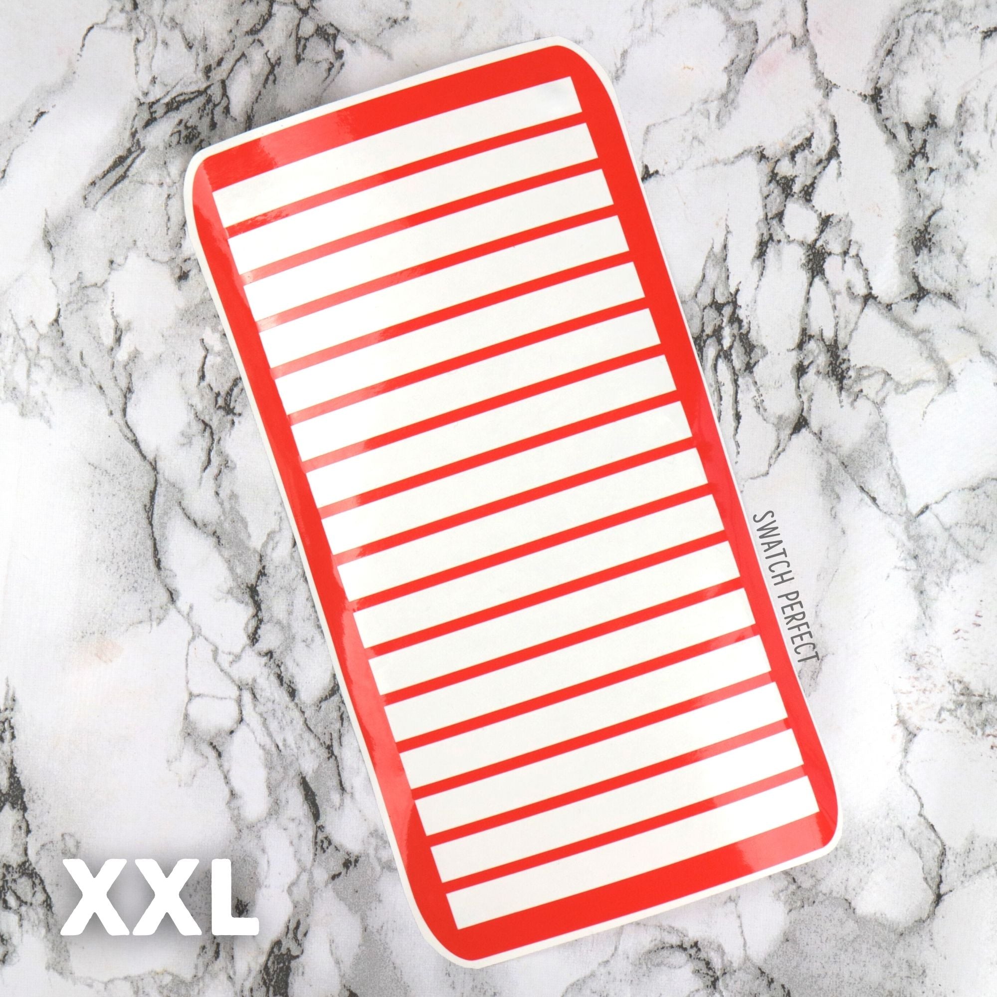 Wraparound Stripe Swatch Stencil – Extra Wide for Seamless Makeup Swatches (4 Layout Sizes Swatch Perfect