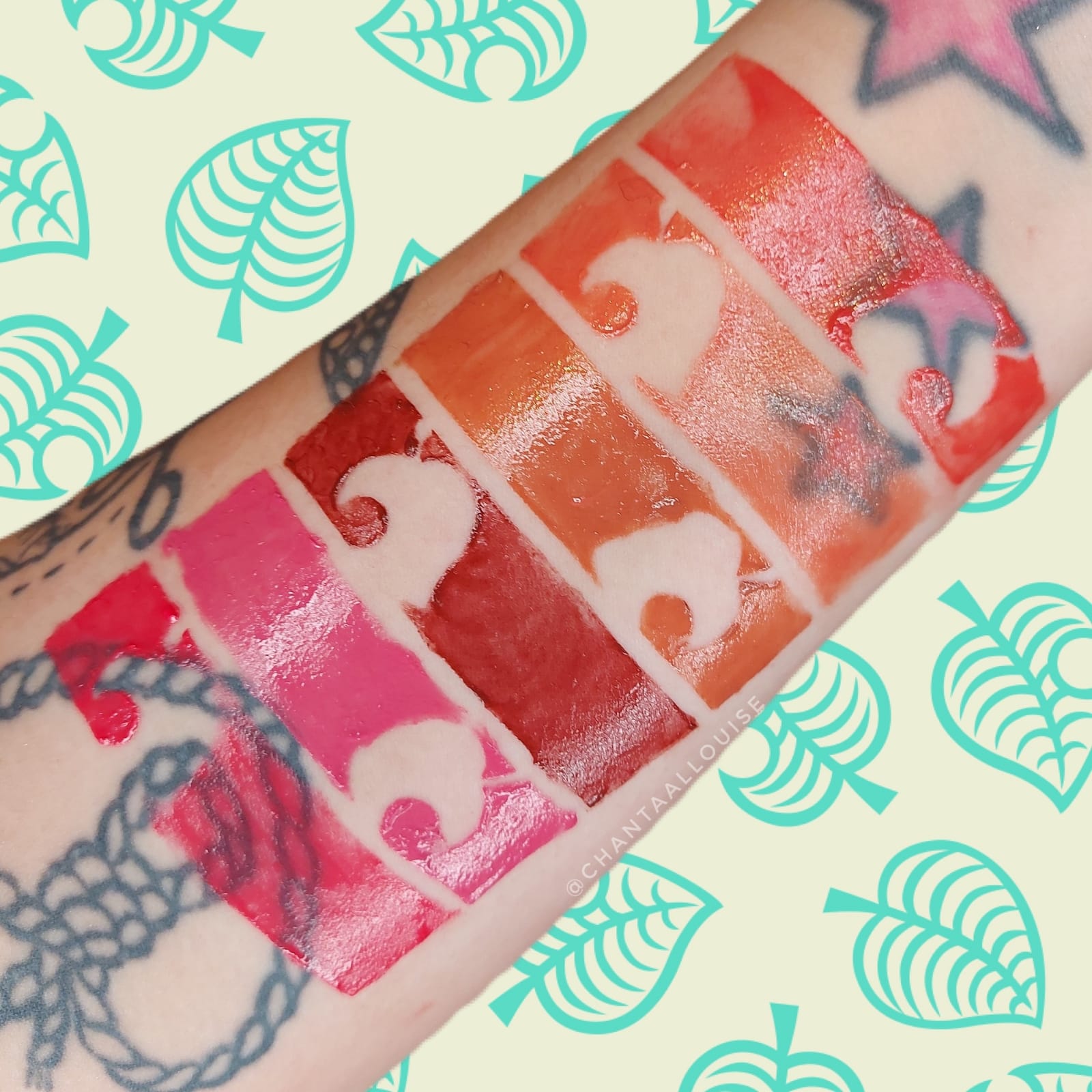 Animal Crossing Leaf Stripe - 6 Pan Stencil - Swatch Perfect