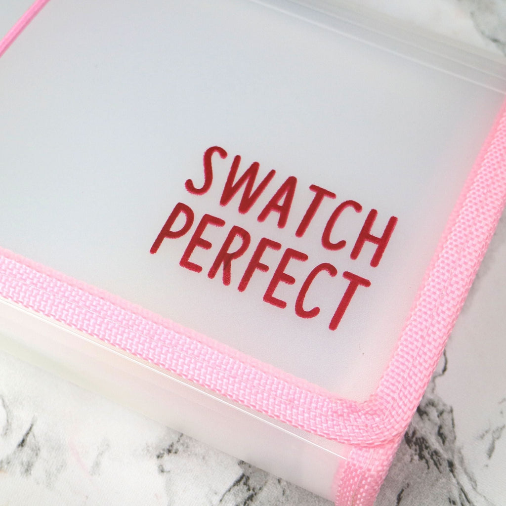 Storage Pouch - Baby Pink | 13 Individual Pockets | Elastic Closure - Swatch Perfect